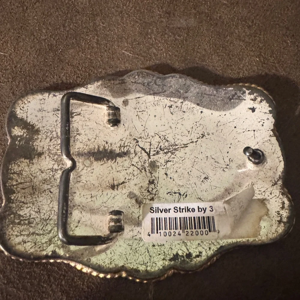 Gold and Silver Horse Belt Buckle
